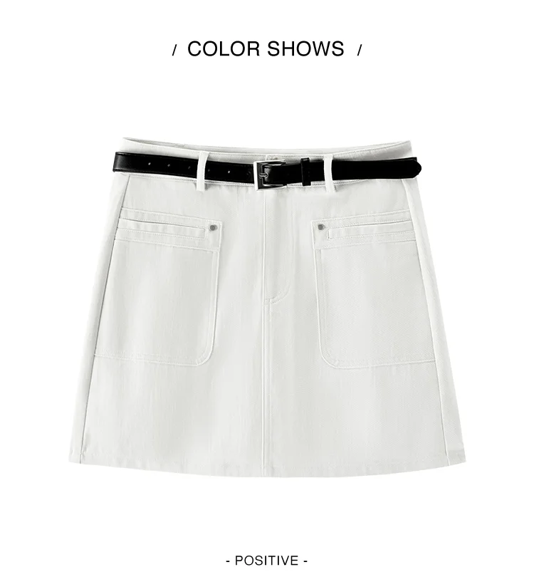Semir Women Skirt High Waist Belt Mini Slim Fit Leg Lengthening Cool Vintage Versatile A Line 2026 Summer Top