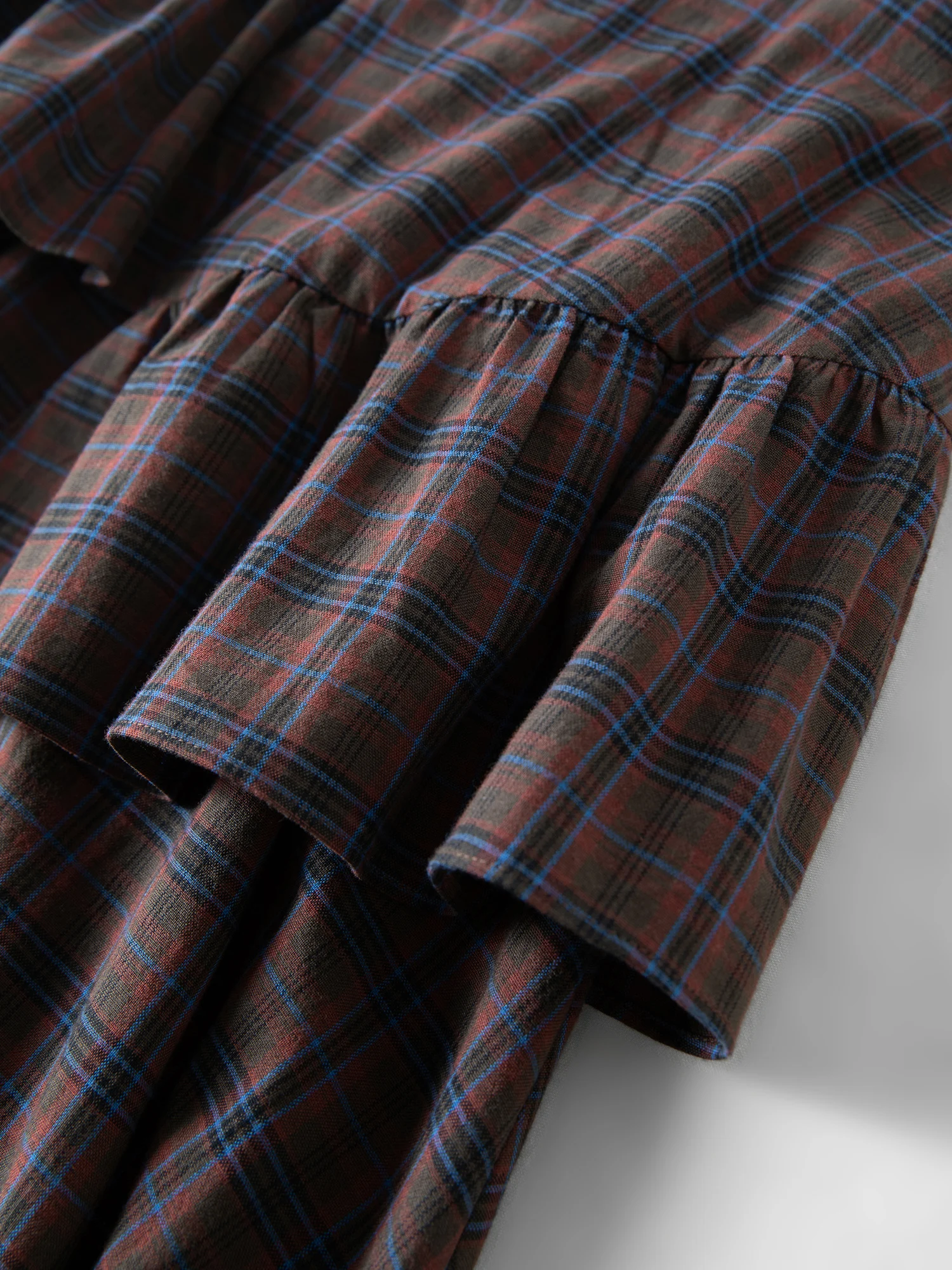 FSLE Asymmetrical Ruffled Plaid Dress New Spring 2026 Style Sleeveless Round Neck Korean Style Dress Sweet Citywalk