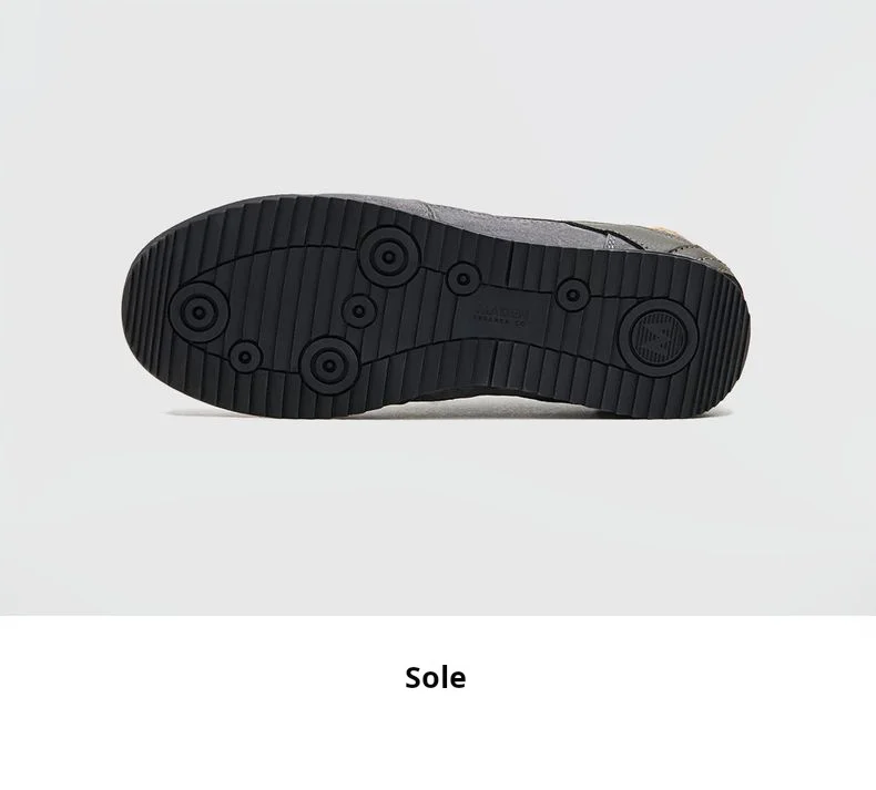 Maden Men's Retro Color Block Running Shoes Low Top Thin Sole Sneakers Black German Army Trainer Style Casual Shoes for Fall