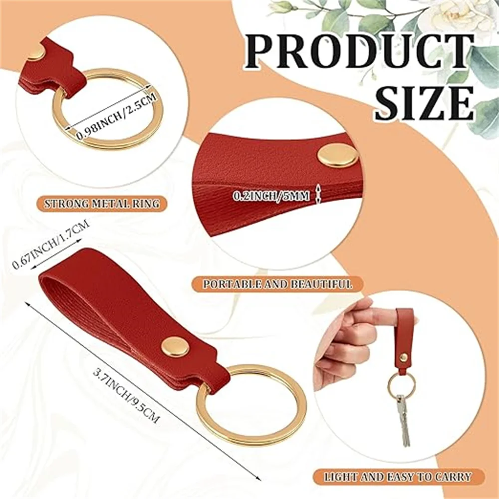 50pcs 100pcs PU Leather Keychain Blanks Bulk Laser Engraving Blanks Keychain Kit with Rings for DIY Key Chains Craft Customized