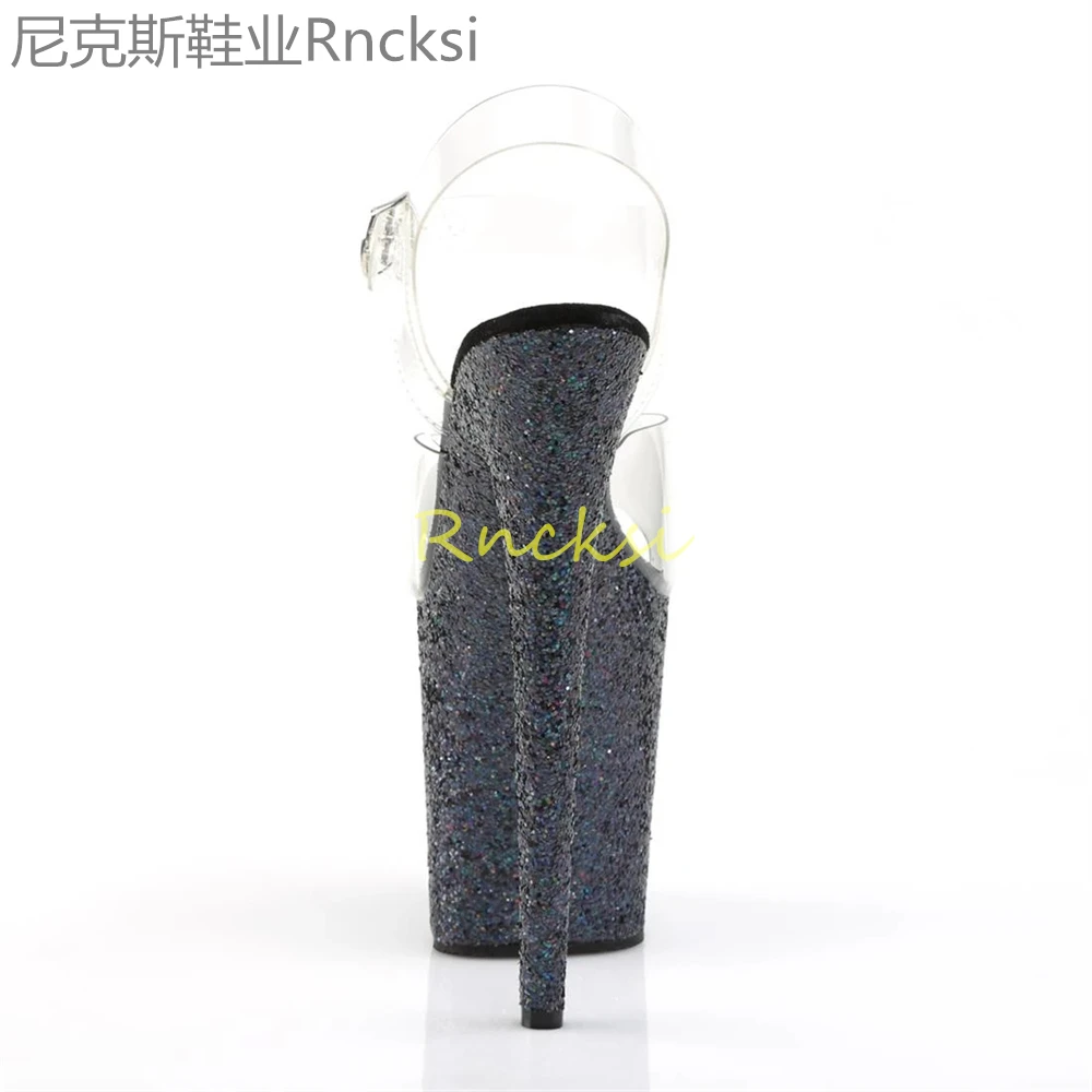 20cm High-heeled sandals women's new transparent word with high heels, stilettos and sexy super high-heeled sandals