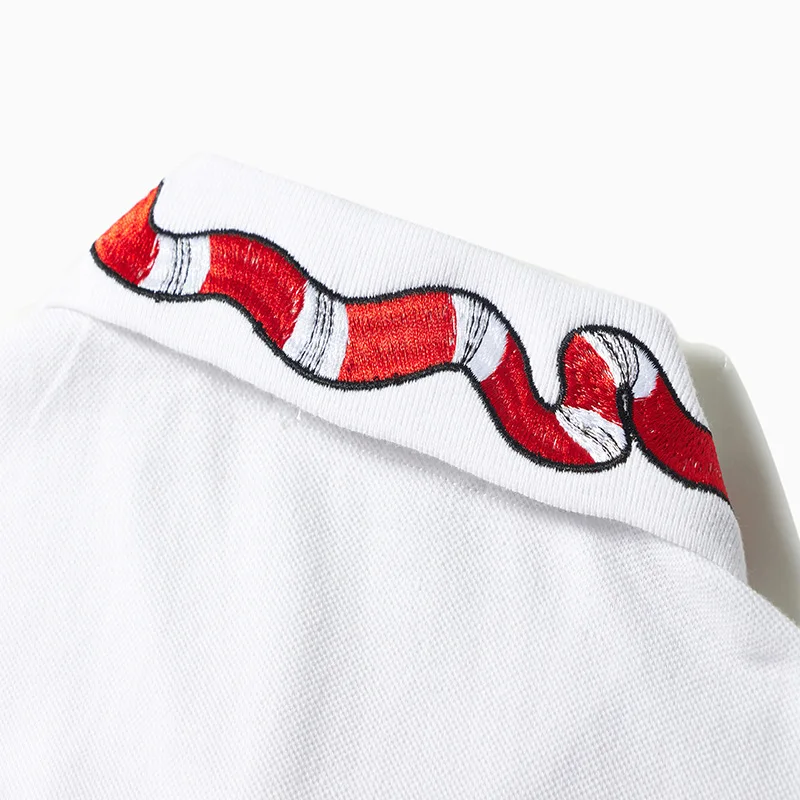 High New Novelty 2021 Embroidery snake bee Collar Fashion Casual Polo Shirts Shirt Skateboard Cotton Polos Top Tee B95