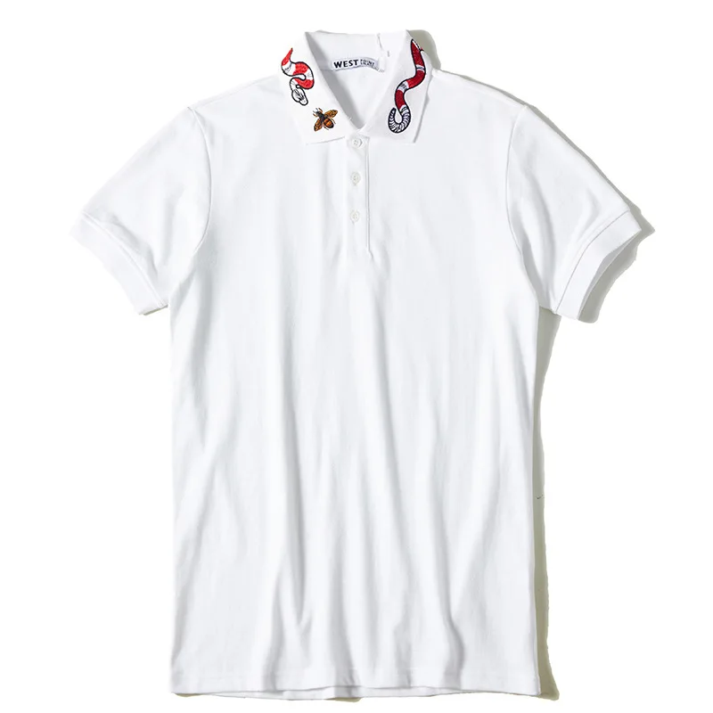 High New Novelty 2021 Embroidery snake bee Collar Fashion Casual Polo Shirts Shirt Skateboard Cotton Polos Top Tee B95