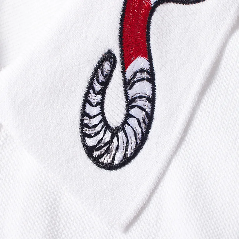 High New Novelty 2021 Embroidery snake bee Collar Fashion Casual Polo Shirts Shirt Skateboard Cotton Polos Top Tee B95