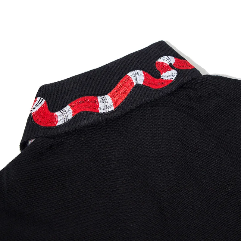 High New Novelty 2021 Embroidery snake bee Collar Fashion Casual Polo Shirts Shirt Skateboard Cotton Polos Top Tee B95