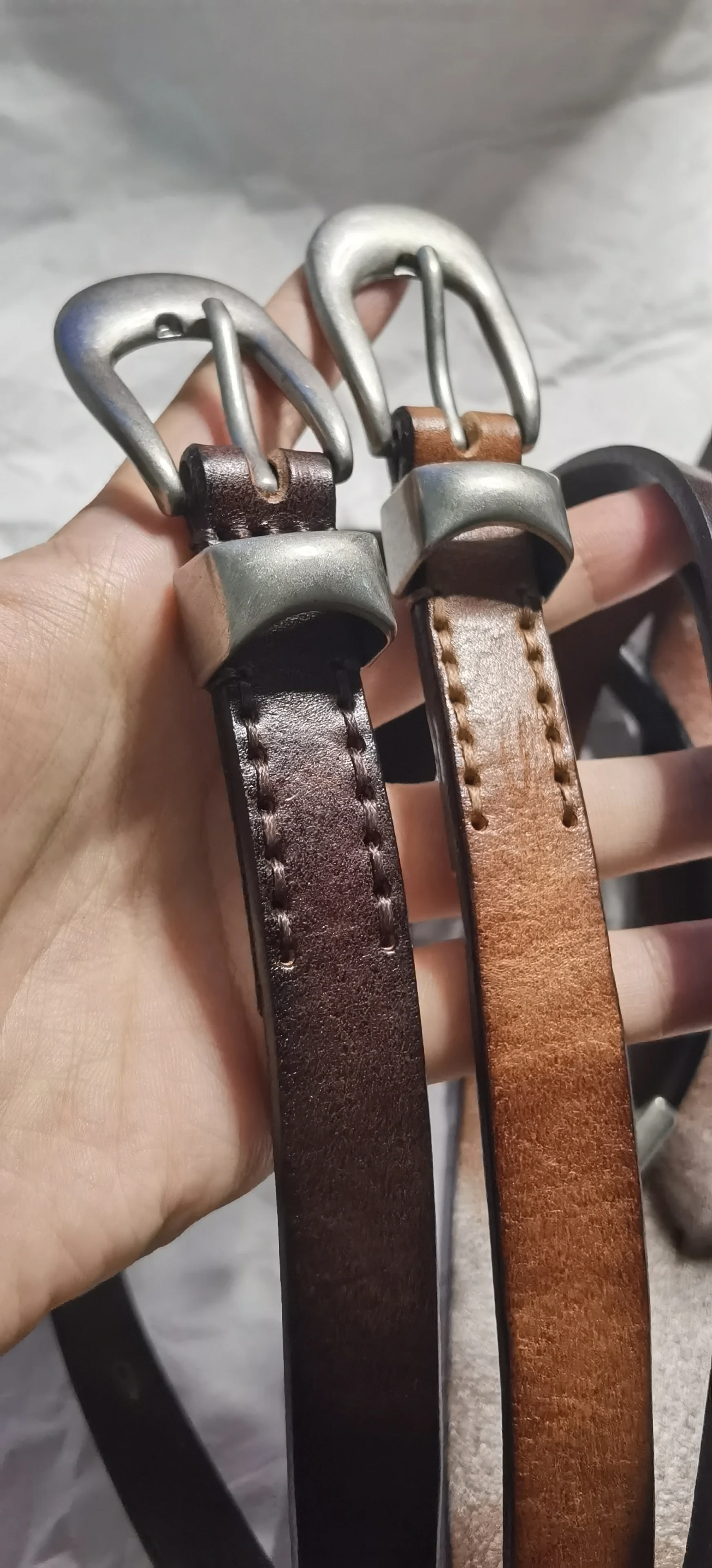 Momoluna Women Buckled Leather Belt Black 2 Cm Belt