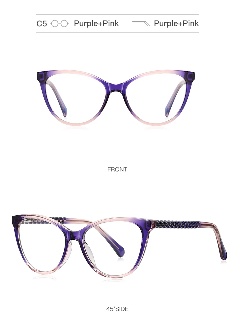 VICKY New Cat Eye Reading Prescription Eyeglasses Women Colorful Myopia Eyewear Hyperopia Anti Blue Ray Optical Glasses PFD2136