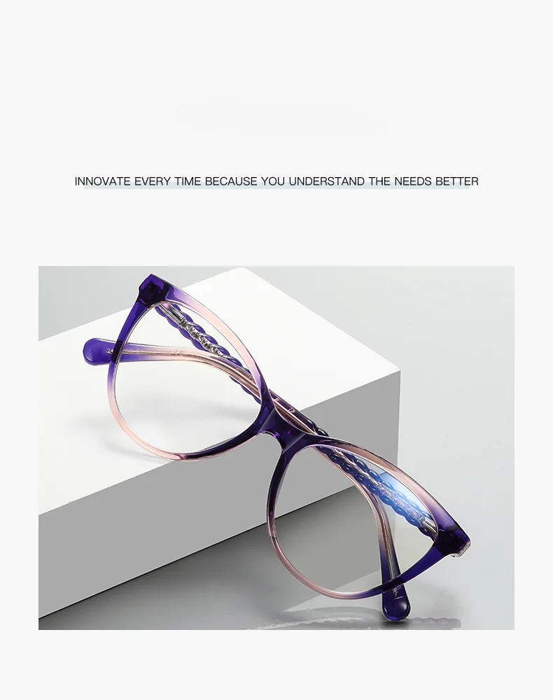 VICKY New Cat Eye Reading Prescription Eyeglasses Women Colorful Myopia Eyewear Hyperopia Anti Blue Ray Optical Glasses PFD2136