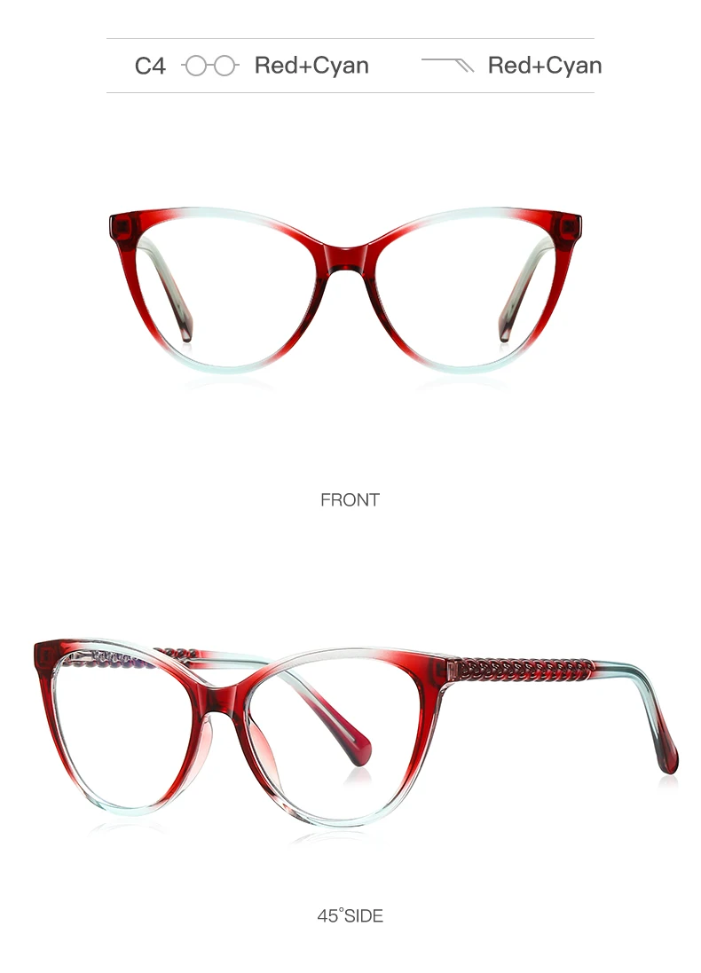 VICKY New Cat Eye Reading Prescription Eyeglasses Women Colorful Myopia Eyewear Hyperopia Anti Blue Ray Optical Glasses PFD2136