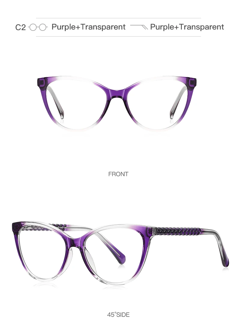 VICKY New Cat Eye Reading Prescription Eyeglasses Women Colorful Myopia Eyewear Hyperopia Anti Blue Ray Optical Glasses PFD2136