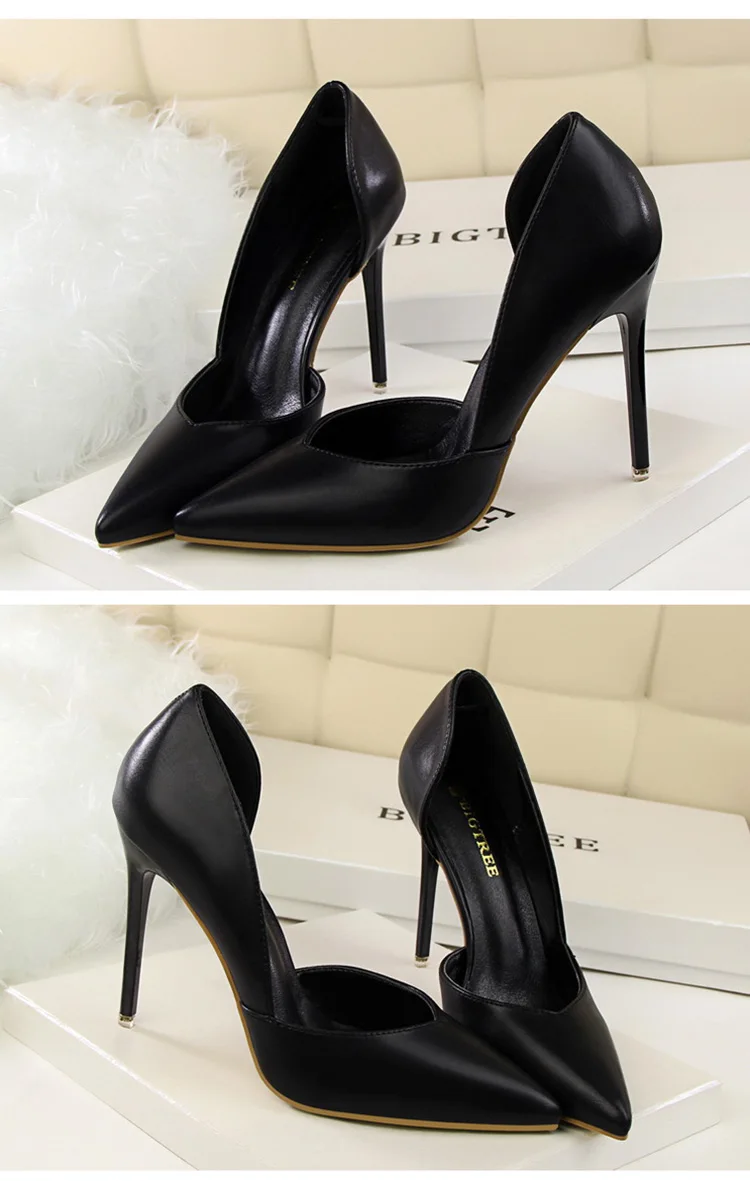 BIGTREE Shoes Women Pumps Fashion High Heels Shoes Black Pink Yellow Shoes Women Bridal Wedding Shoes Ladies Stiletto Party Shoe