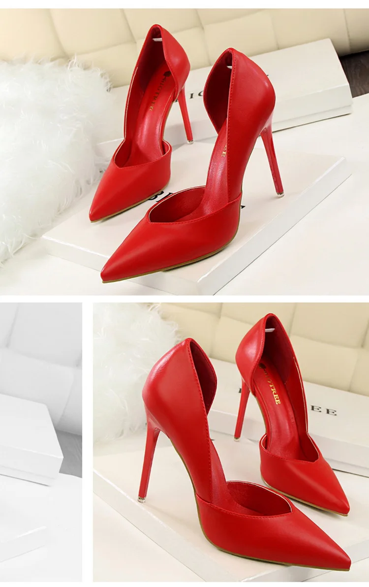 BIGTREE Shoes Women Pumps Fashion High Heels Shoes Black Pink Yellow Shoes Women Bridal Wedding Shoes Ladies Stiletto Party Shoe