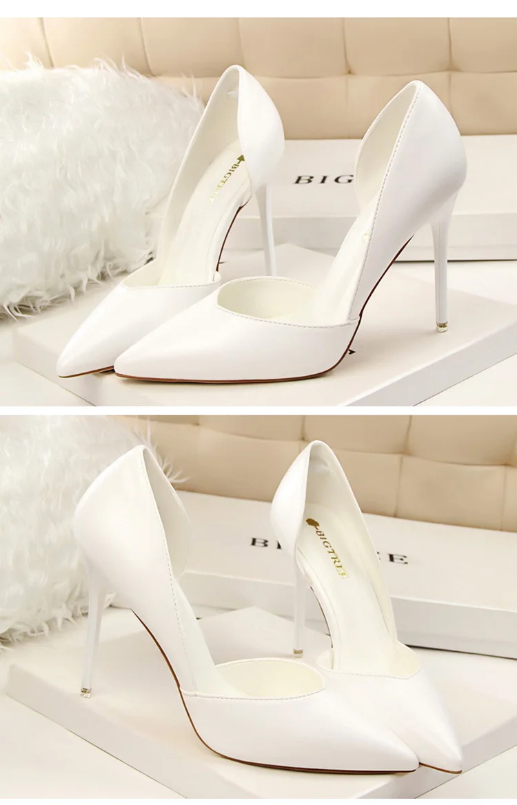 BIGTREE Shoes Women Pumps Fashion High Heels Shoes Black Pink Yellow Shoes Women Bridal Wedding Shoes Ladies Stiletto Party Shoe