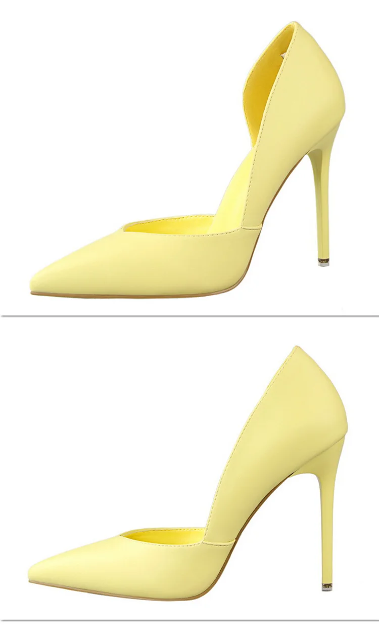 BIGTREE Shoes Women Pumps Fashion High Heels Shoes Black Pink Yellow Shoes Women Bridal Wedding Shoes Ladies Stiletto Party Shoe