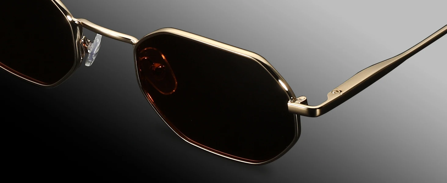 ZENOTTIC Retro Small Polygon Polarized Sunglasses Women Metal UV400 Sun Glasses Men Anti-Glare UV400 Goggles Driving Eyewear