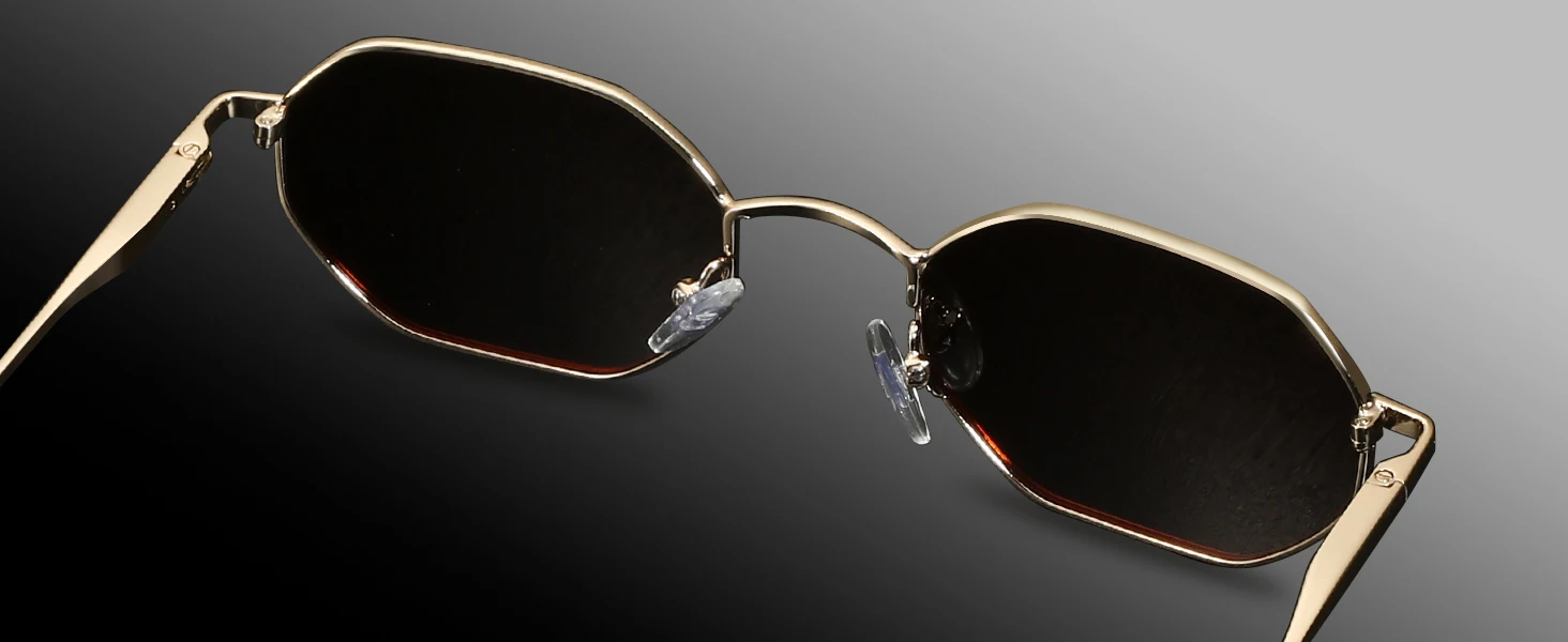 ZENOTTIC Retro Small Polygon Polarized Sunglasses Women Metal UV400 Sun Glasses Men Anti-Glare UV400 Goggles Driving Eyewear