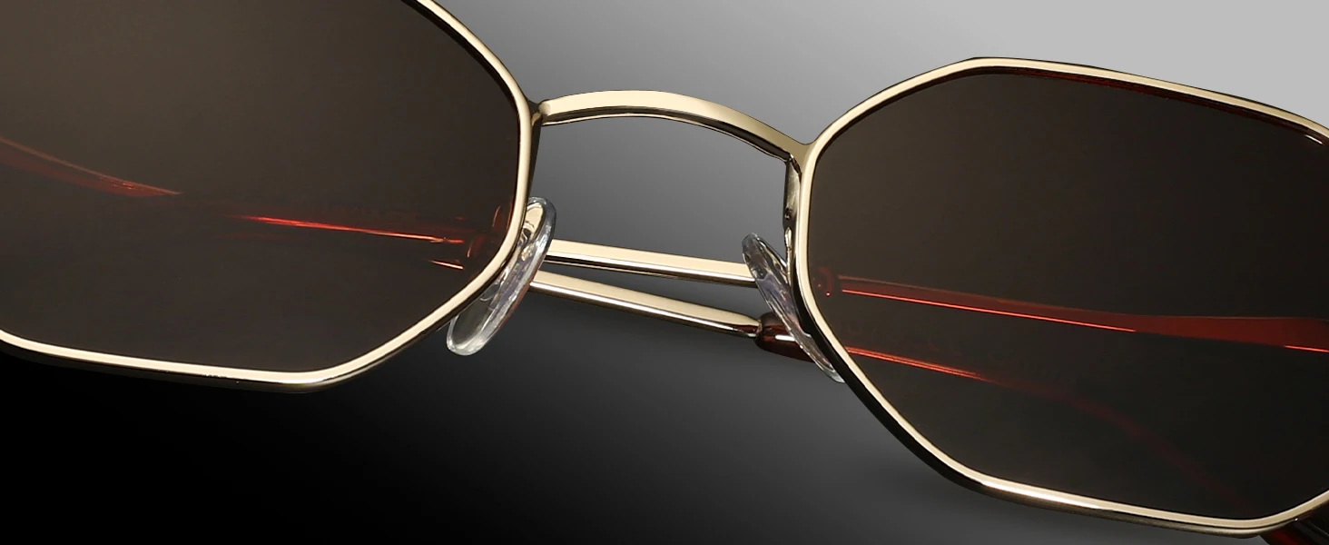 ZENOTTIC Retro Small Polygon Polarized Sunglasses Women Metal UV400 Sun Glasses Men Anti-Glare UV400 Goggles Driving Eyewear
