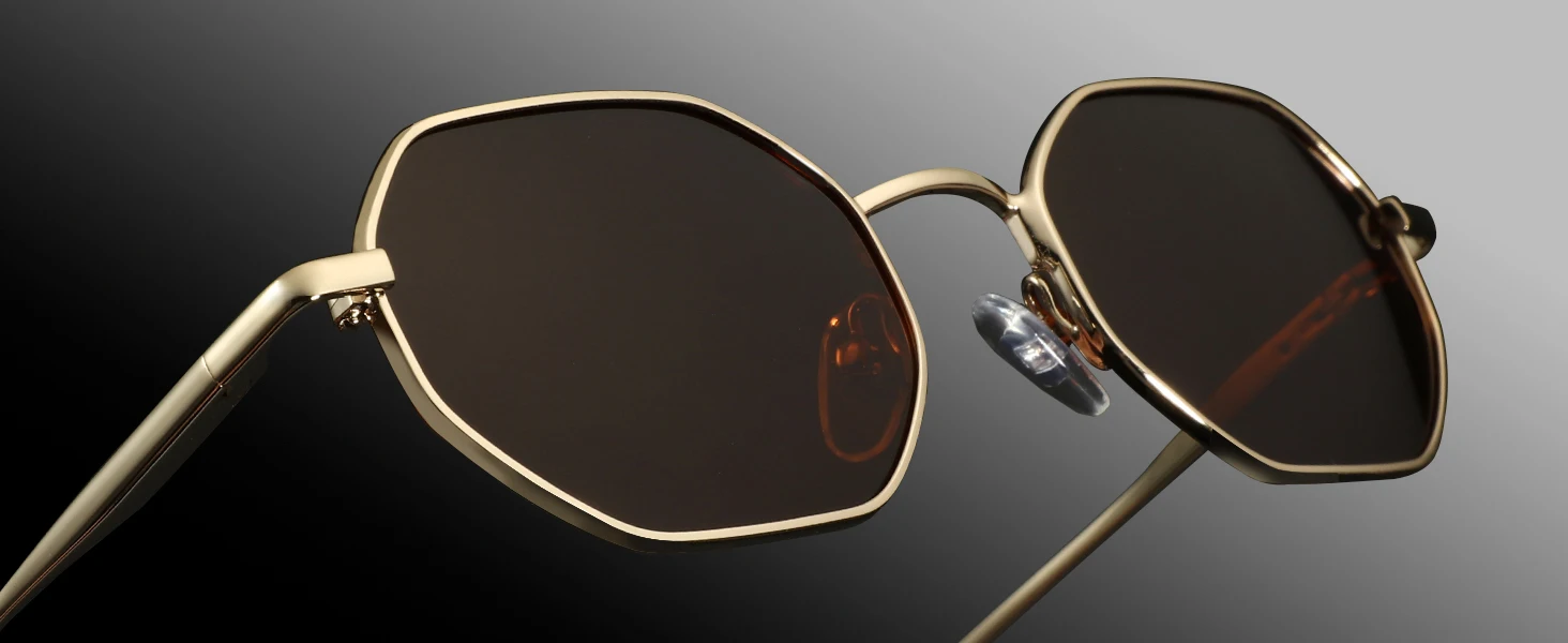 ZENOTTIC Retro Small Polygon Polarized Sunglasses Women Metal UV400 Sun Glasses Men Anti-Glare UV400 Goggles Driving Eyewear