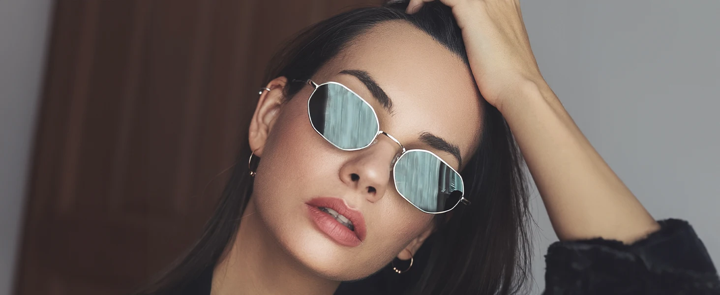 ZENOTTIC Retro Small Polygon Polarized Sunglasses Women Metal UV400 Sun Glasses Men Anti-Glare UV400 Goggles Driving Eyewear