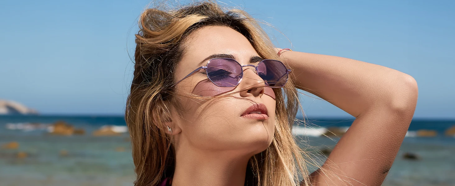 ZENOTTIC Retro Small Polygon Polarized Sunglasses Women Metal UV400 Sun Glasses Men Anti-Glare UV400 Goggles Driving Eyewear