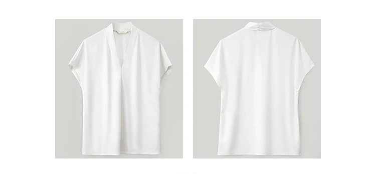 AMII Minimalism 2026 Summer Women's T-shirt Classic Style Casual V-neck Short Sleeve Solid Stretch Female Tops & Tees 12312013