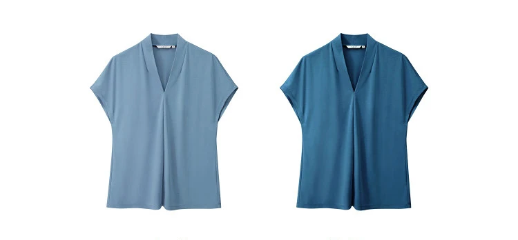 AMII Minimalism 2026 Summer Women's T-shirt Classic Style Casual V-neck Short Sleeve Solid Stretch Female Tops & Tees 12312013