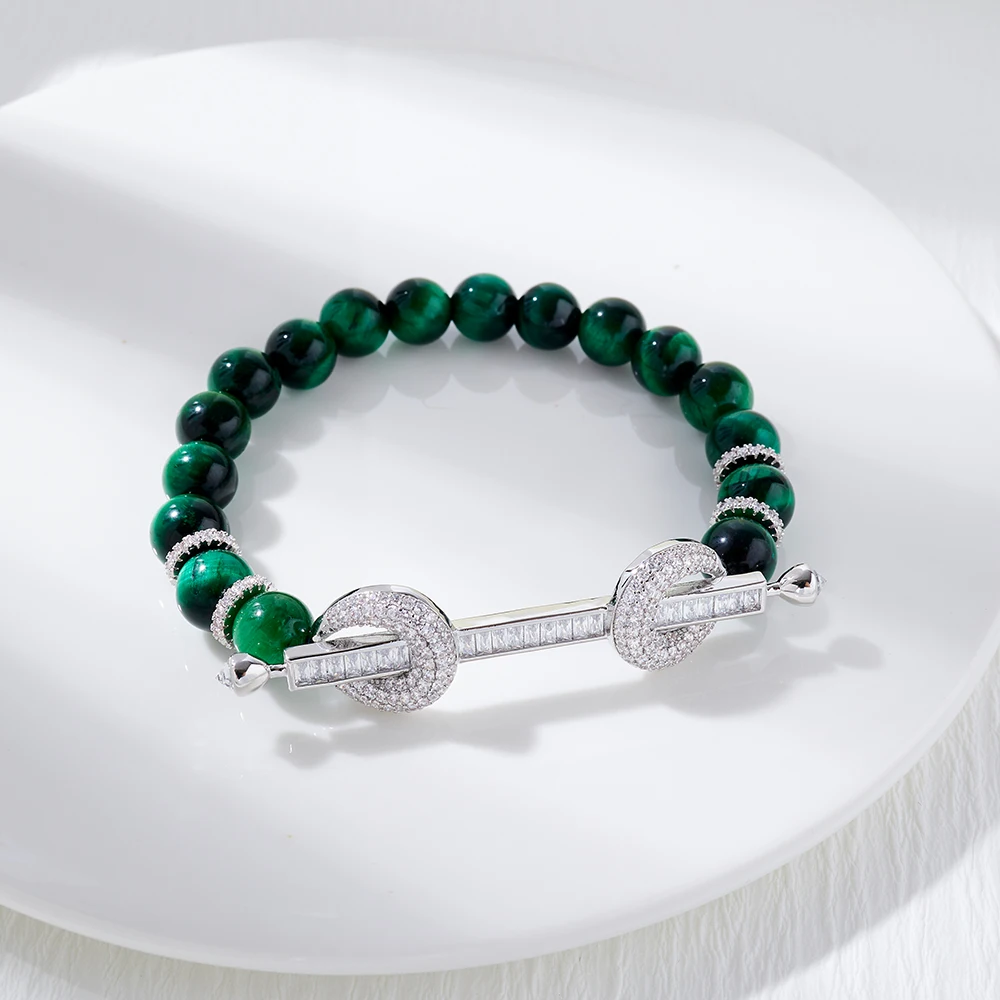 Hand Made Bracelet for Women Natural Stone Beads Bracelets for Women and Girls Gift Cubic Zirconia Jewelry Accessories for Party