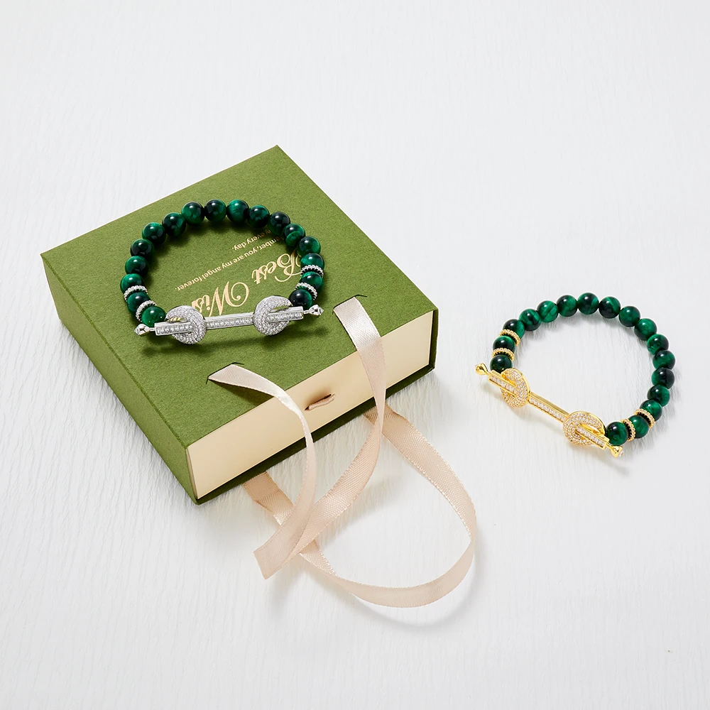 Hand Made Bracelet for Women Natural Stone Beads Bracelets for Women and Girls Gift Cubic Zirconia Jewelry Accessories for Party