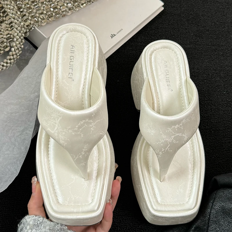 Pumps Flip Flops Slippers Shoes For Ladies New Female Footwear Platform Wedges Women Slippers Fashion Slides Heels  Shoes