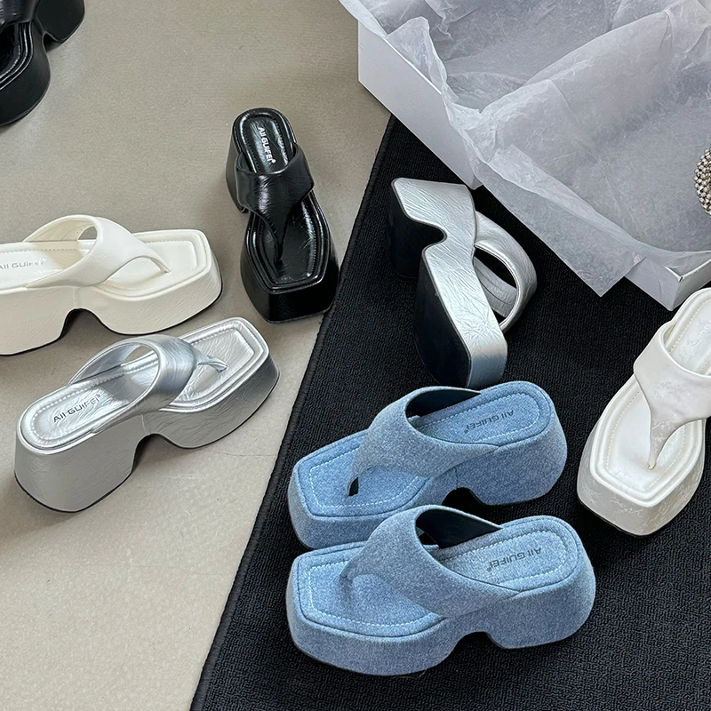 Pumps Flip Flops Slippers Shoes For Ladies New Female Footwear Platform Wedges Women Slippers Fashion Slides Heels  Shoes