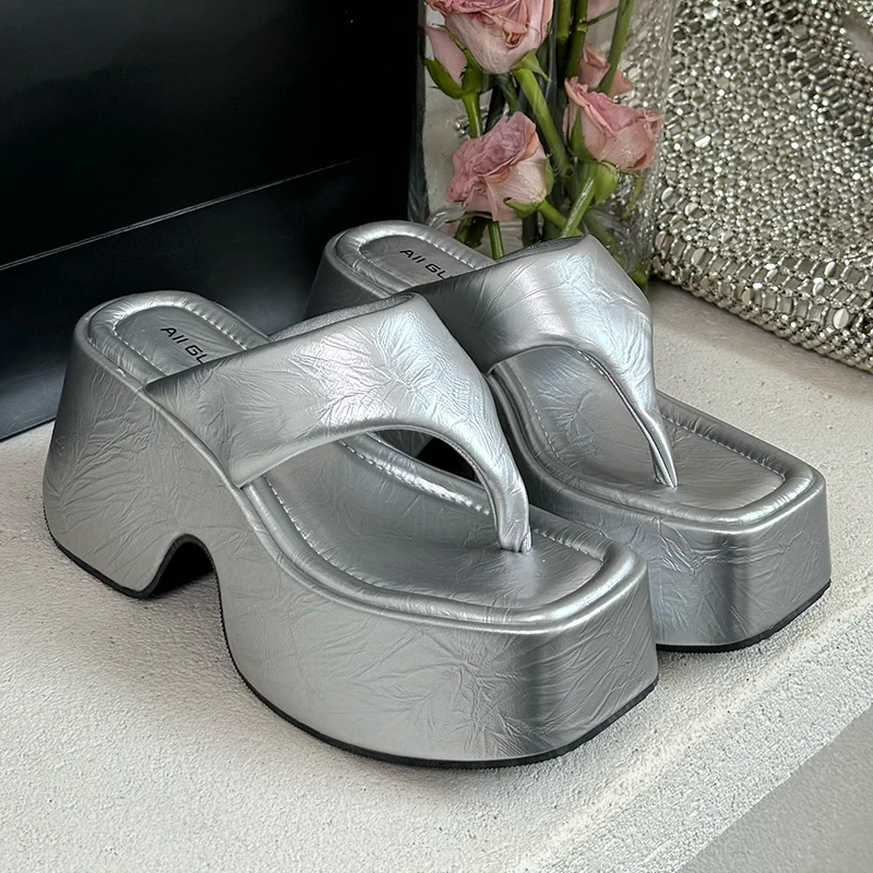 Pumps Flip Flops Slippers Shoes For Ladies New Female Footwear Platform Wedges Women Slippers Fashion Slides Heels  Shoes