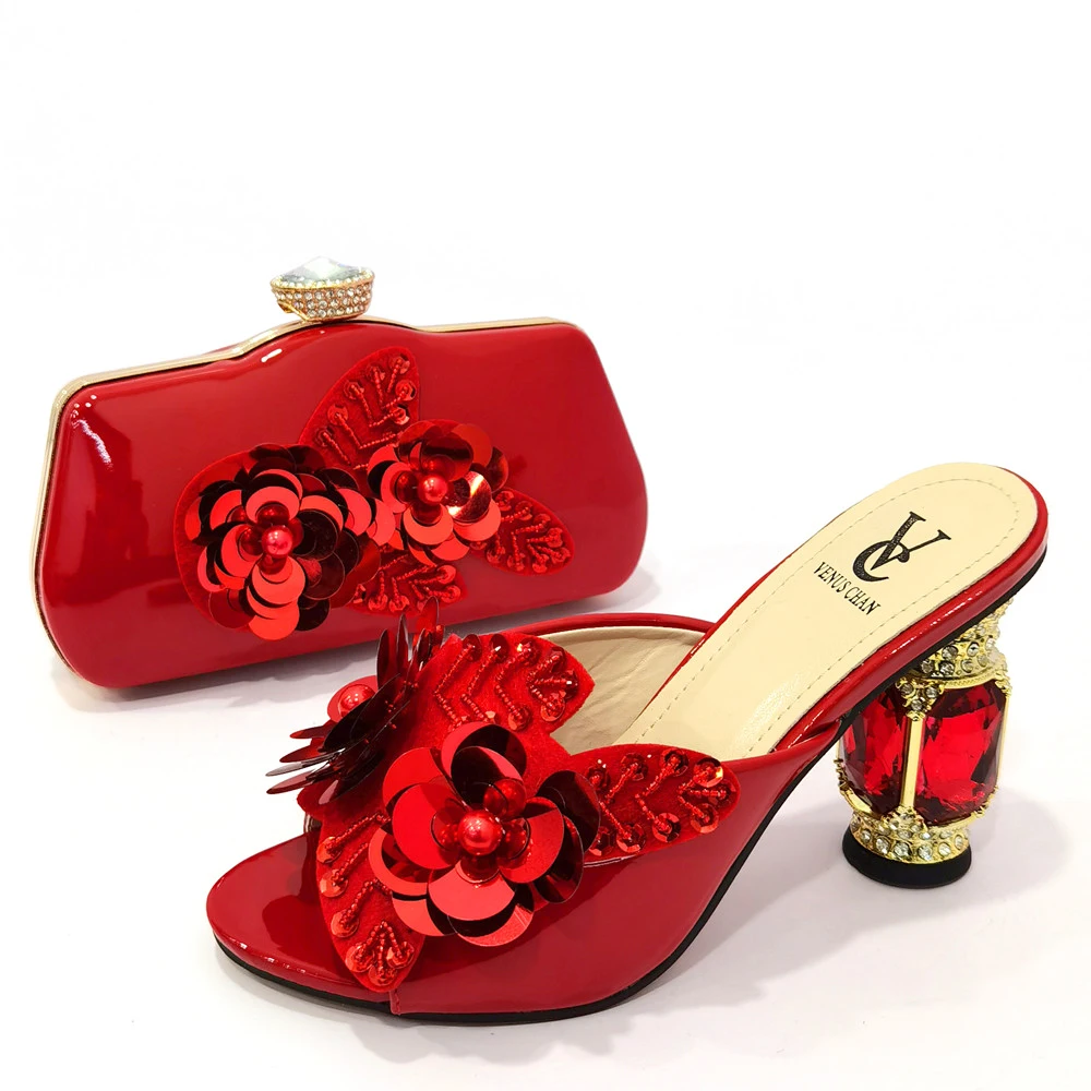 Royal Blue Color Matching Women Shoe and Bag Decorated with Rhinestone African Shoe and Bag Set for Party In Women Italy Shoes