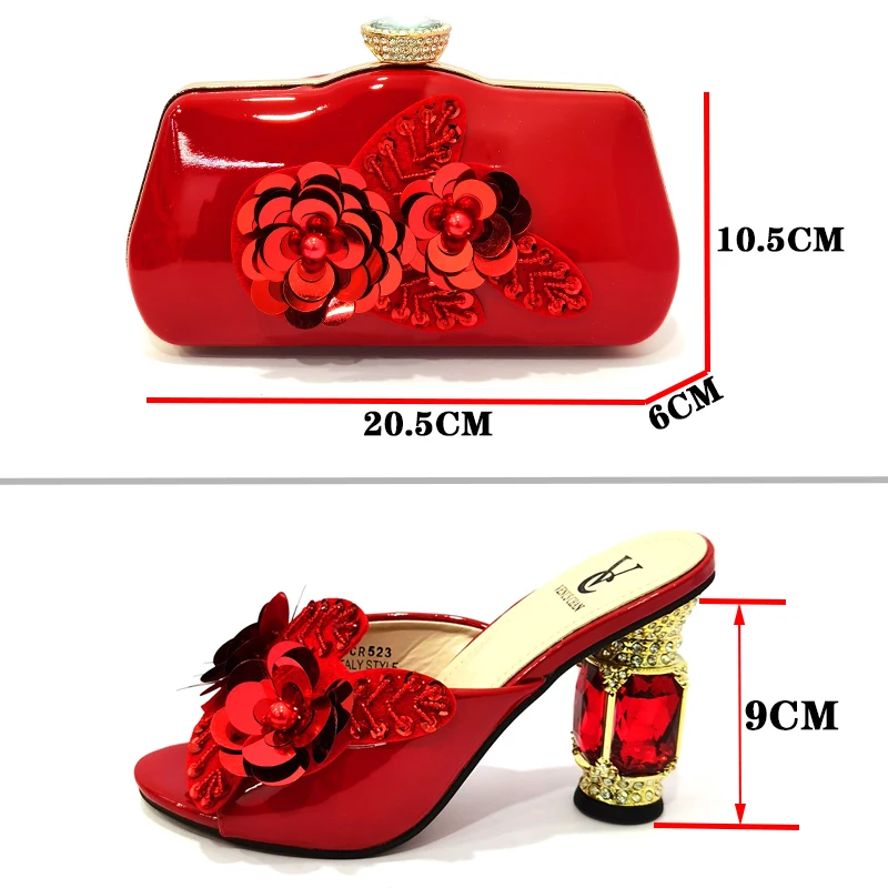 Royal Blue Color Matching Women Shoe and Bag Decorated with Rhinestone African Shoe and Bag Set for Party In Women Italy Shoes