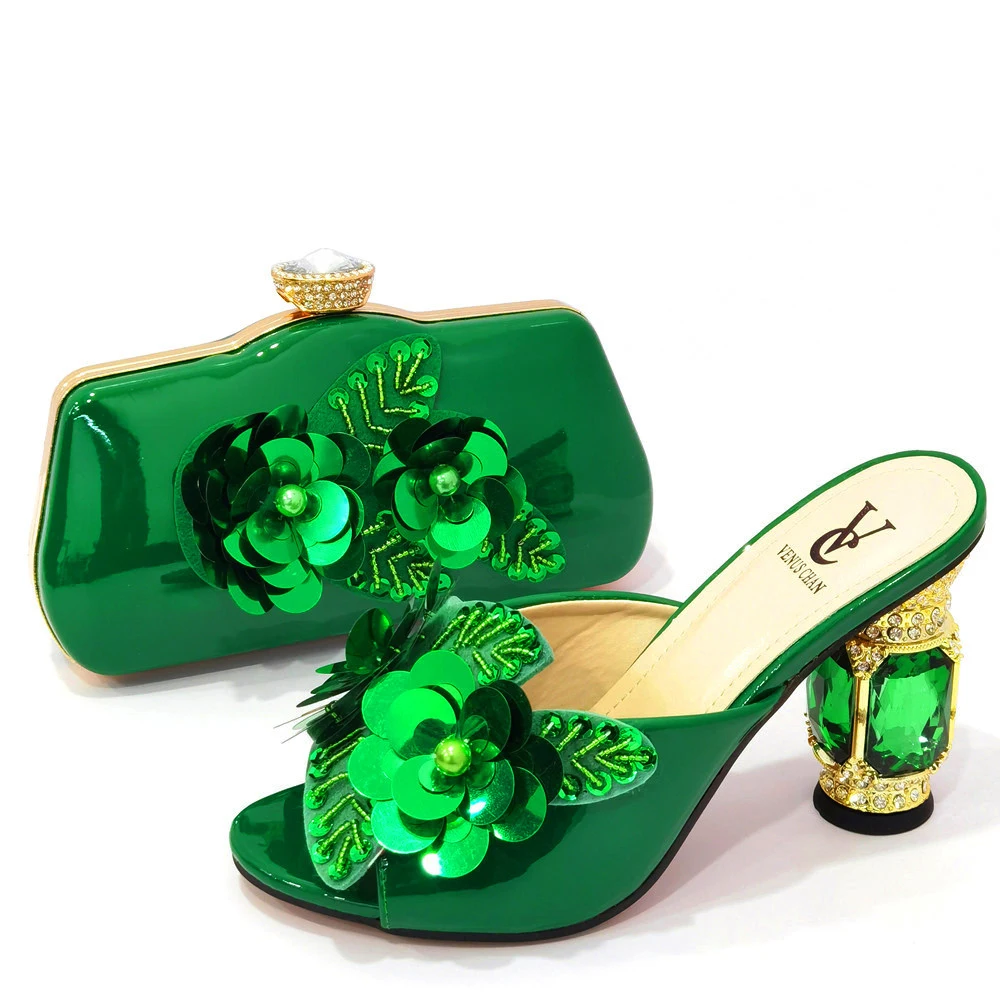 Royal Blue Color Matching Women Shoe and Bag Decorated with Rhinestone African Shoe and Bag Set for Party In Women Italy Shoes