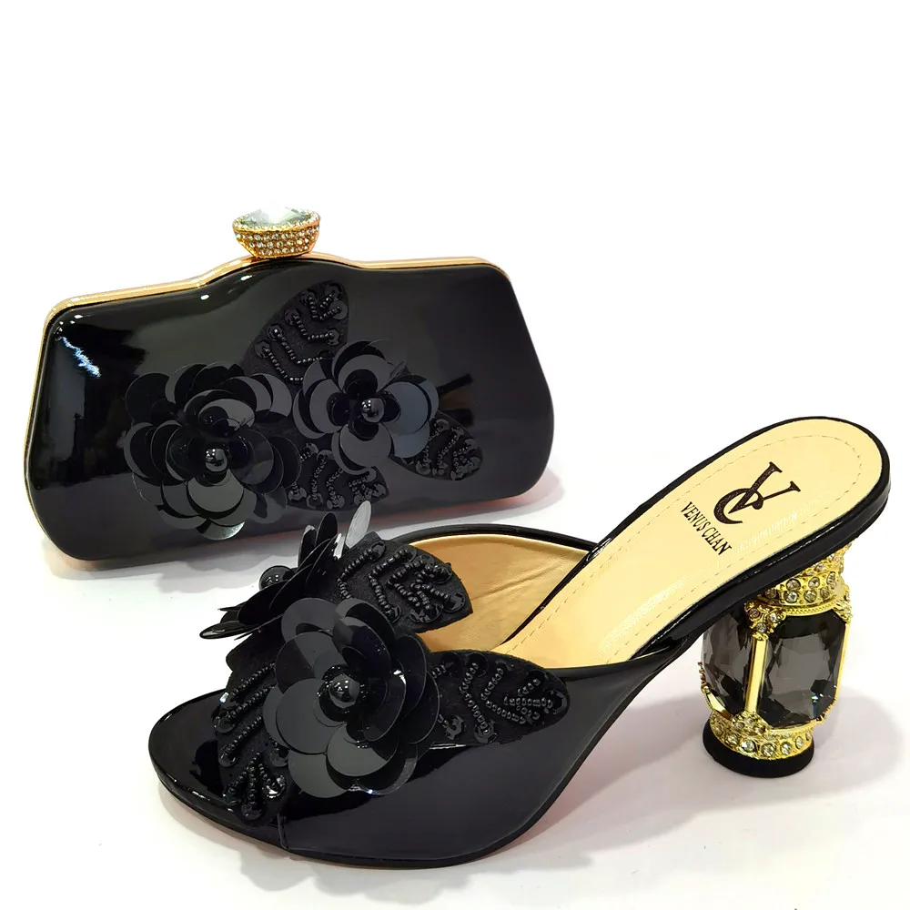 Royal Blue Color Matching Women Shoe and Bag Decorated with Rhinestone African Shoe and Bag Set for Party In Women Italy Shoes