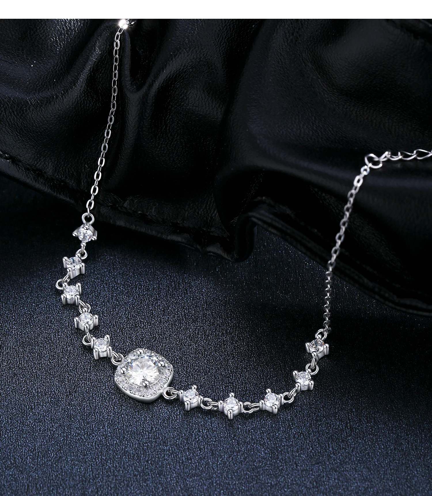 MODIAN 0.8CT D Color Moissanite Luxury Bracelet 925 Sterling Silver Halo Bracelet For Women Bridal Wedding Statement Jewelry