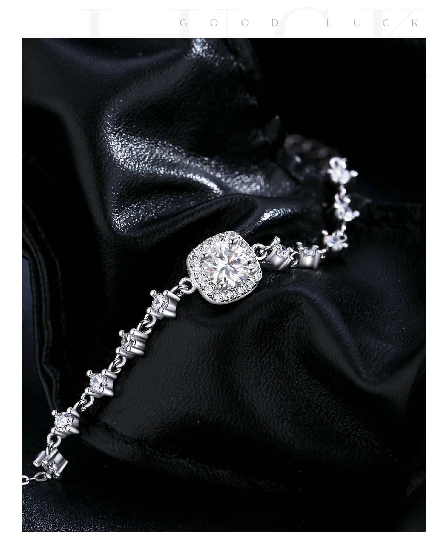 MODIAN 0.8CT D Color Moissanite Luxury Bracelet 925 Sterling Silver Halo Bracelet For Women Bridal Wedding Statement Jewelry