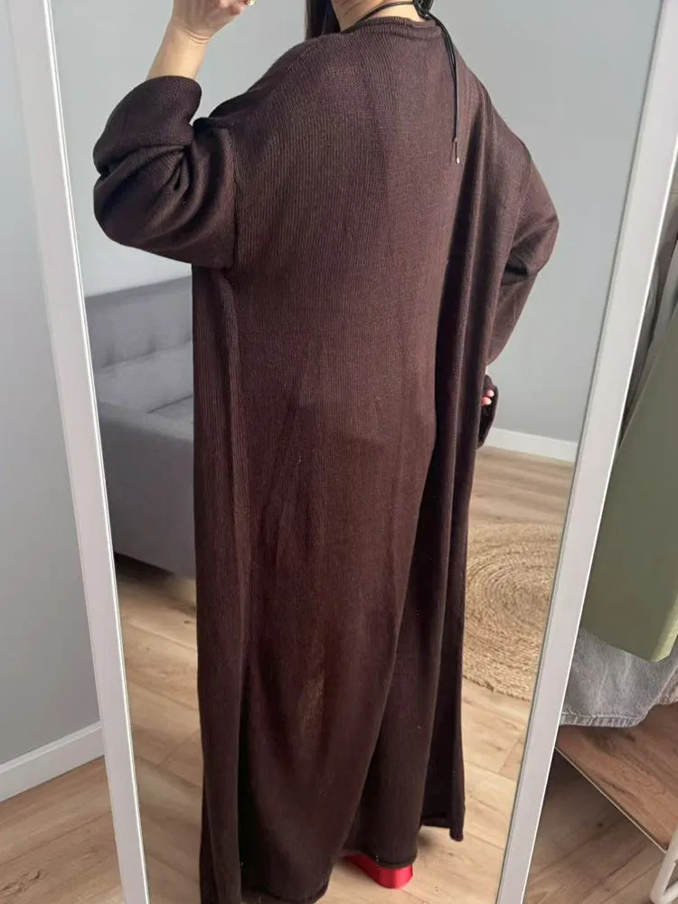 MiuKoMiYa Oversized Thin Long Cardigans Women Summer Long Sleeve Knitted Outerwear Hollow Thin Cardigans For Women Summer 2025