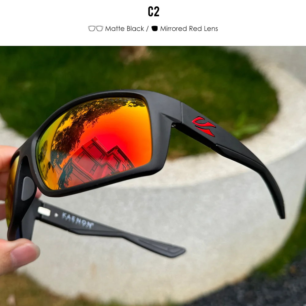 Kaenon 2026 New TR90 Polarized Sunglasses Men Outdoor Sports Fishing Colorful Sun Glasses Metal Hinge Driving Goggles Eyewear