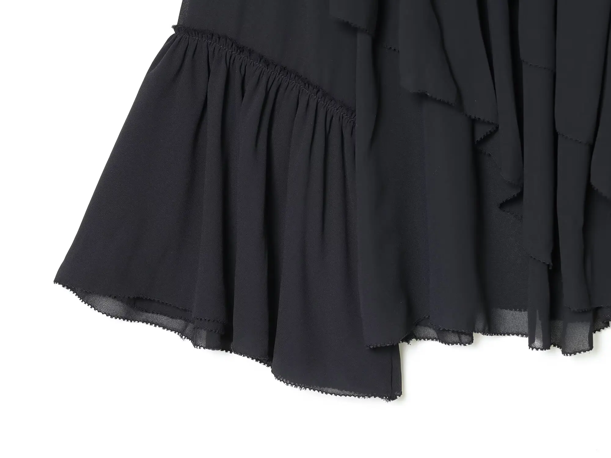 2027 Spring Autumn Women's Vintage Loose Oversized Ruffles Tierred Shirts Lady Elegant Black Brown O-neck Street Layered Blouses