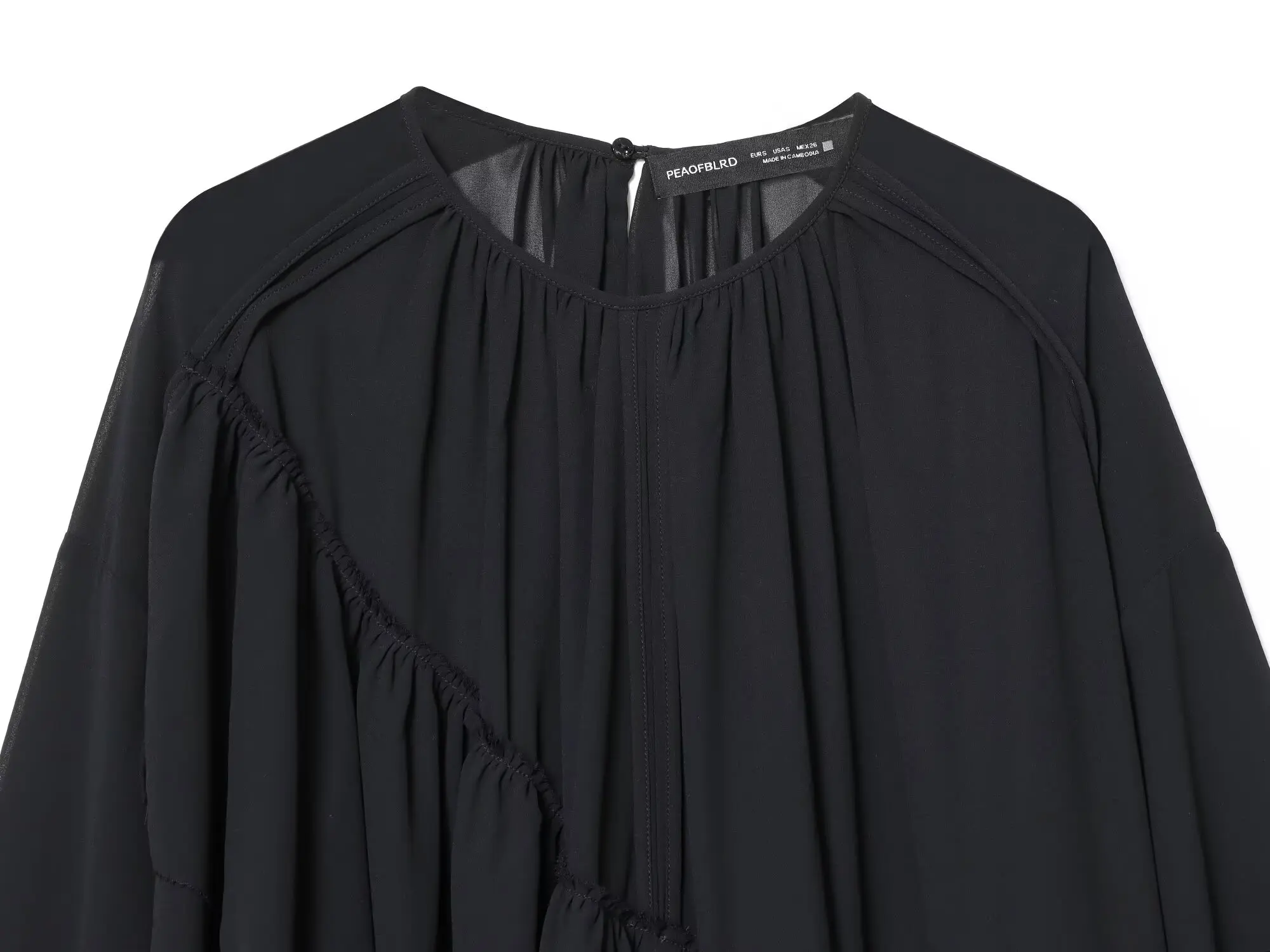 2027 Spring Autumn Women's Vintage Loose Oversized Ruffles Tierred Shirts Lady Elegant Black Brown O-neck Street Layered Blouses
