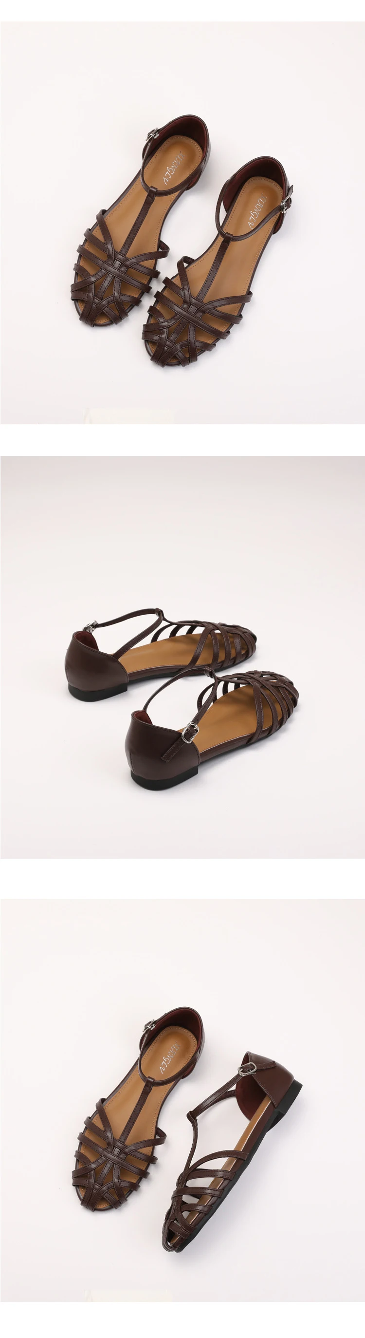 ZAROY Summer Cross Strap Flat Sandals Women Round Toe Ankle Buckle Hollow Casual Roman Sandalia Zapatos De Mujer сандали
