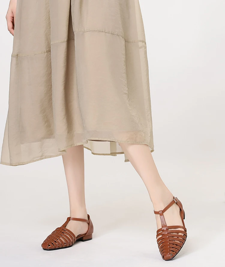 ZAROY Summer Cross Strap Flat Sandals Women Round Toe Ankle Buckle Hollow Casual Roman Sandalia Zapatos De Mujer сандали