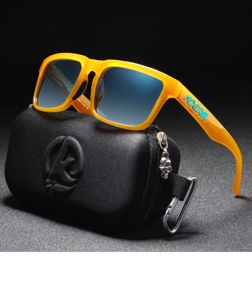 2026 Kdeam Original Brand Design Polarized Sunglasses For Women Men Fluorescent Yellow Frame Trendy Outdoor Eyewear For Couple