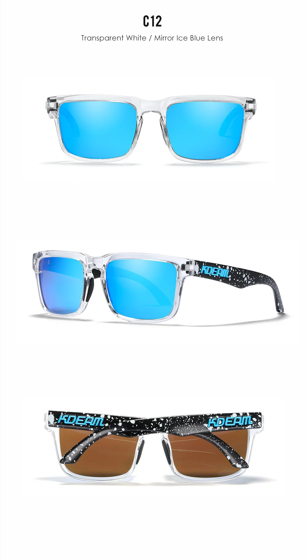 2026 Kdeam Original Brand Design Polarized Sunglasses For Women Men Fluorescent Yellow Frame Trendy Outdoor Eyewear For Couple