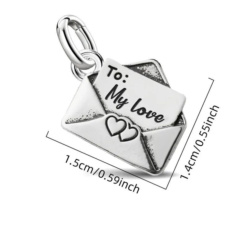 Adjustable 925 Sterling Silver Vintage Pendants Love Letter Daisy Scroll Charms Beads Fit Original Bracelet Necklace DIY Jewelry