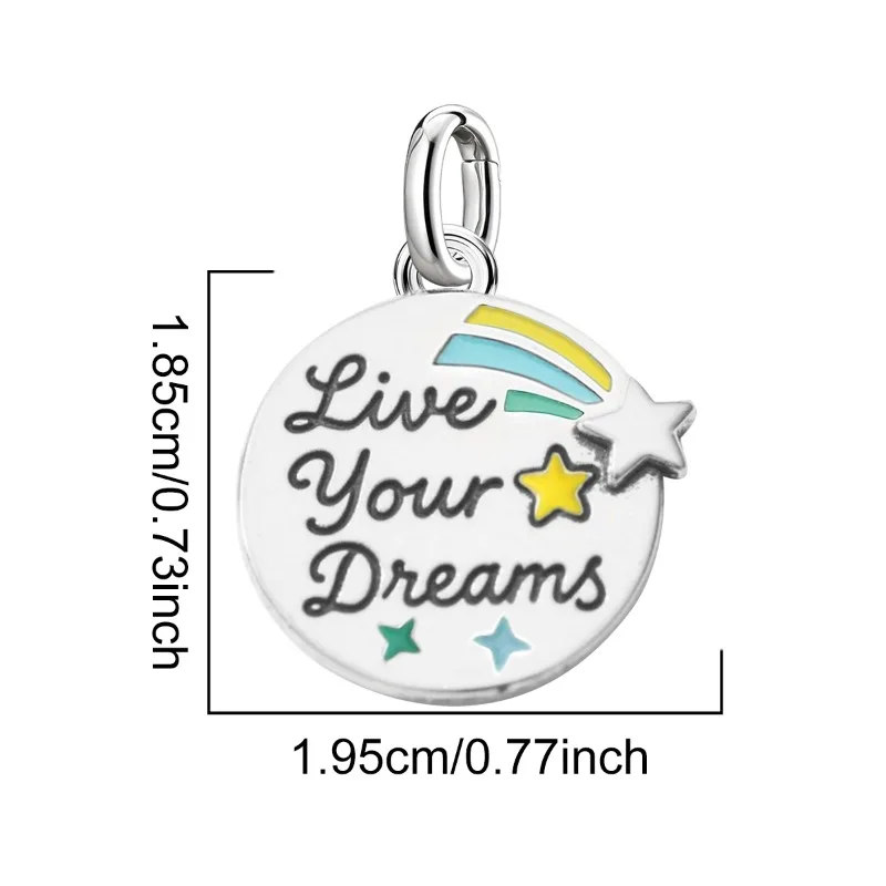 Adjustable 925 Sterling Silver Vintage Pendants Love Letter Daisy Scroll Charms Beads Fit Original Bracelet Necklace DIY Jewelry