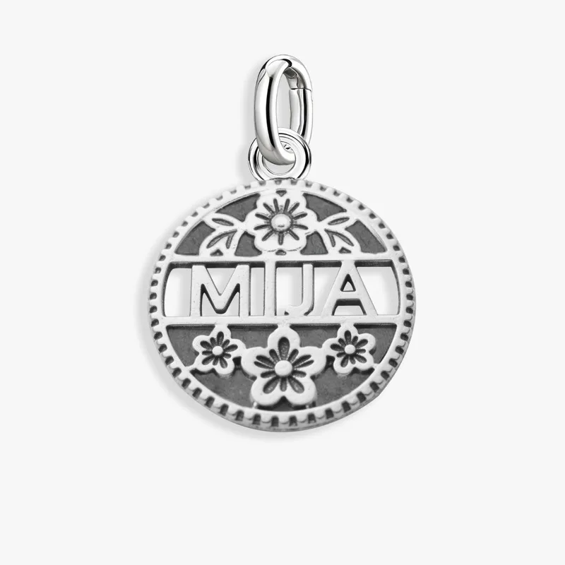 Adjustable 925 Sterling Silver Vintage Pendants Love Letter Daisy Scroll Charms Beads Fit Original Bracelet Necklace DIY Jewelry