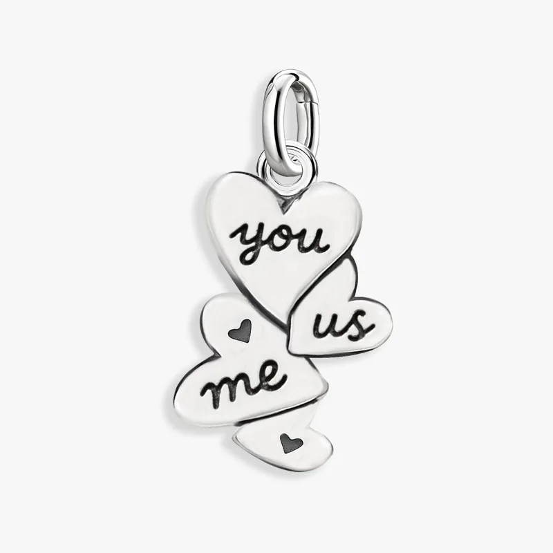 Adjustable 925 Sterling Silver Vintage Pendants Love Letter Daisy Scroll Charms Beads Fit Original Bracelet Necklace DIY Jewelry