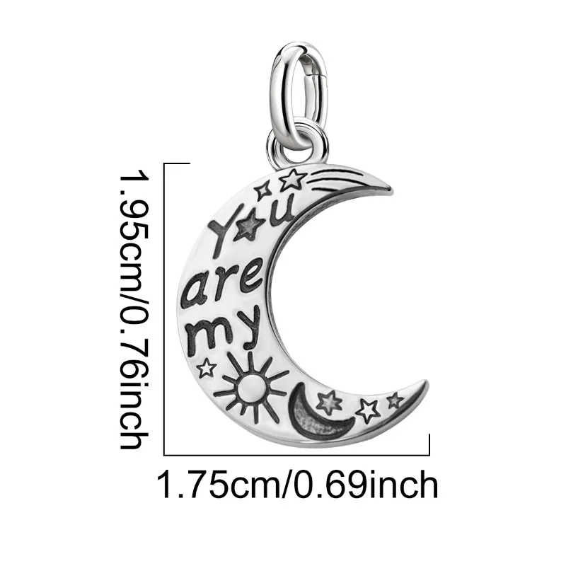 Adjustable 925 Sterling Silver Vintage Pendants Love Letter Daisy Scroll Charms Beads Fit Original Bracelet Necklace DIY Jewelry